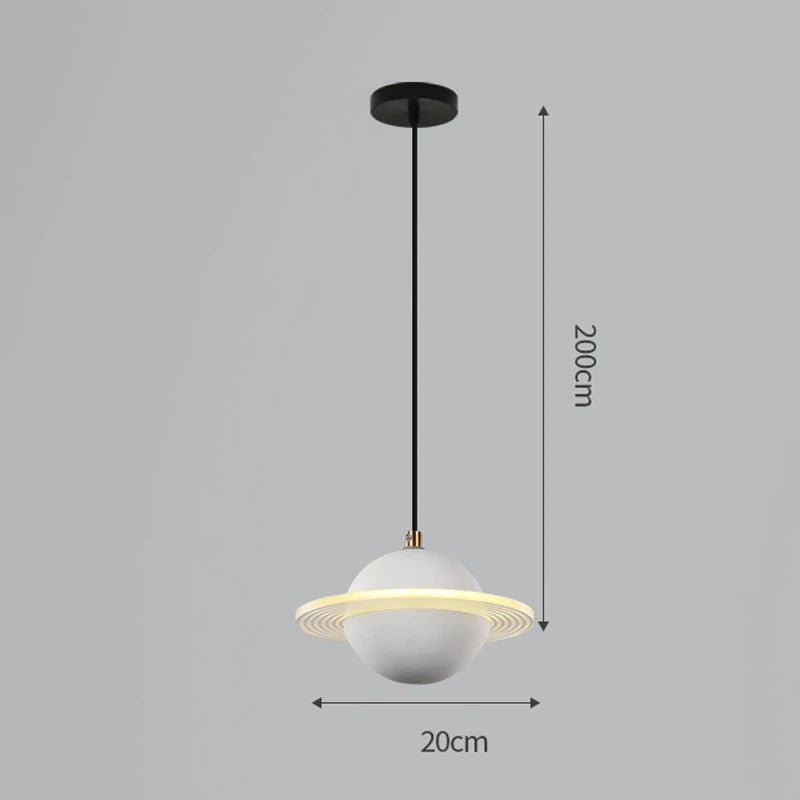 Planet resin pendant light for modern interior decor - vue 15 sur 18