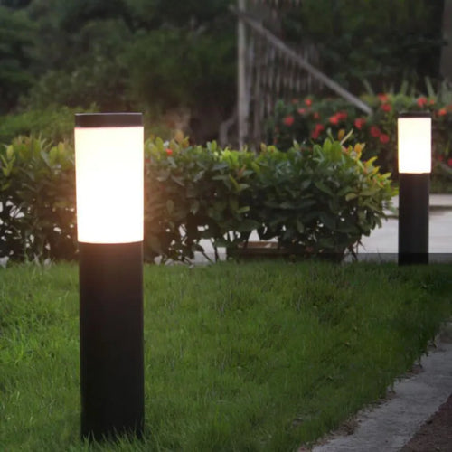 Modern outdoor stainless steel LED lamp - vue 3 sur 10