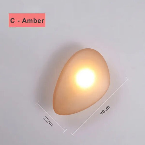 Modern nordic LED wall light pebble design for bedroom and staircase - vue 18 sur 21