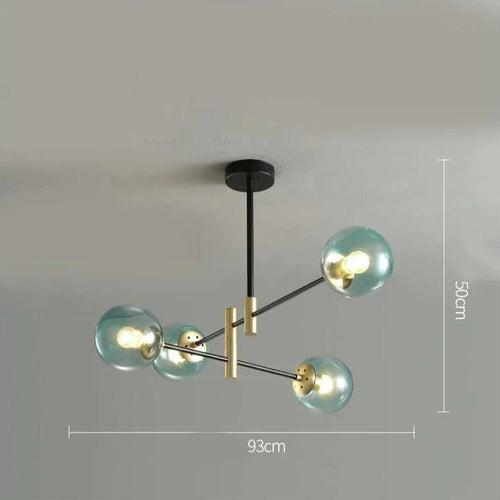 Modern LED glass ball chandelier nordic creative lighting - vue 18 sur 18