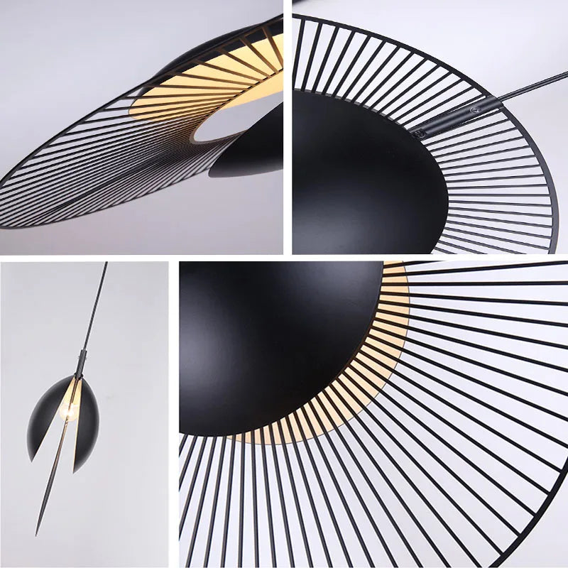 Modern black metal pendant light for interiors - vue 5 sur 6