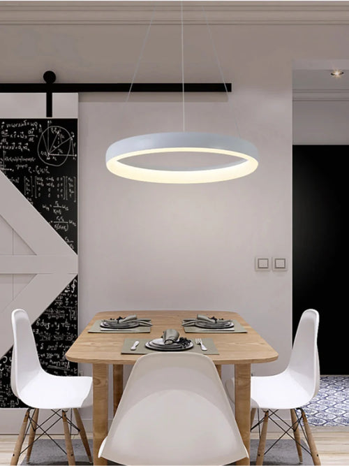 Modern minimalist circular living room chandelier - vue 4 sur 8