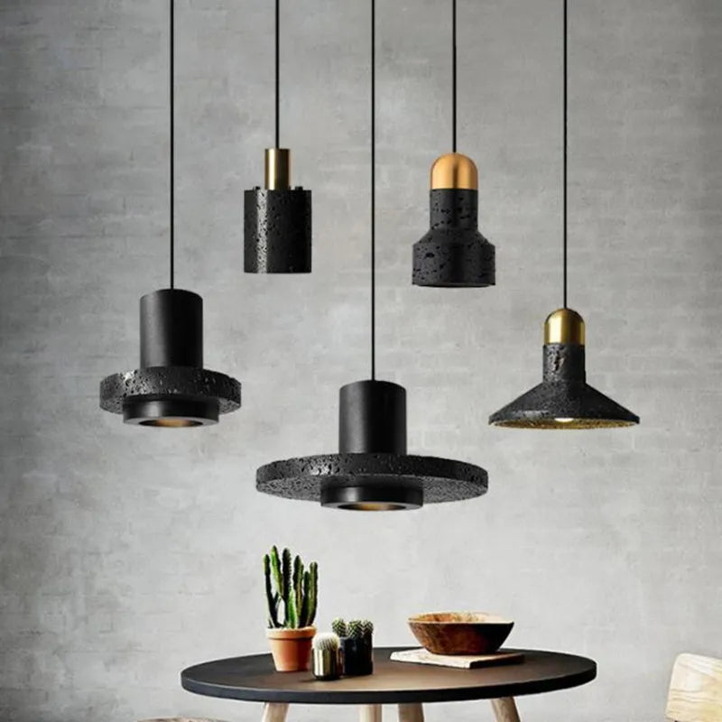 High-end industrial cement terrazzo pendant light