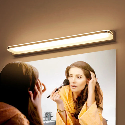 Stainless steel LED bathroom wall light - vue 3 sur 6