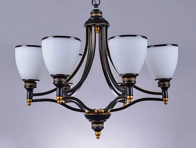 Classic iron and glass chandelier for indoor decoration - vue 10 sur 16