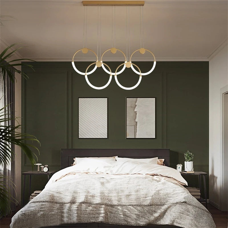 Modern Nordic gold ring chandelier pendant light decoration