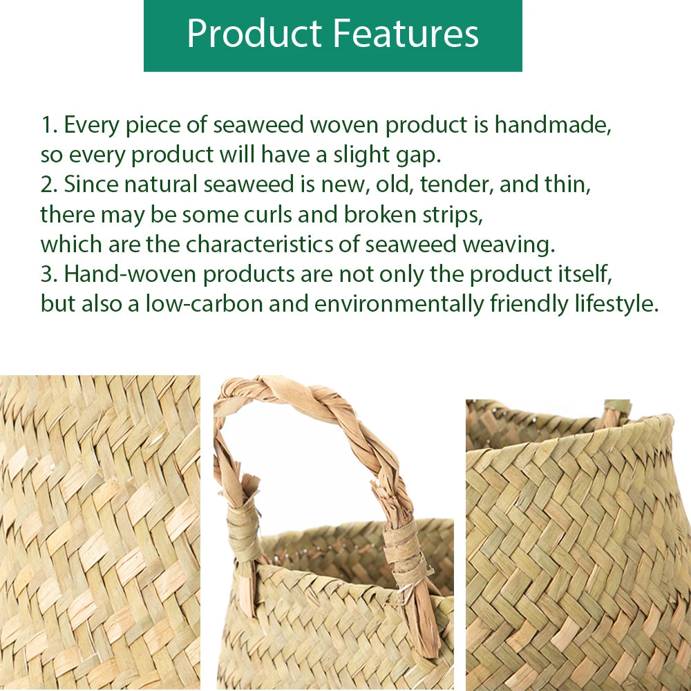wicker basket for storage and interior decoration - vue 9 sur 9