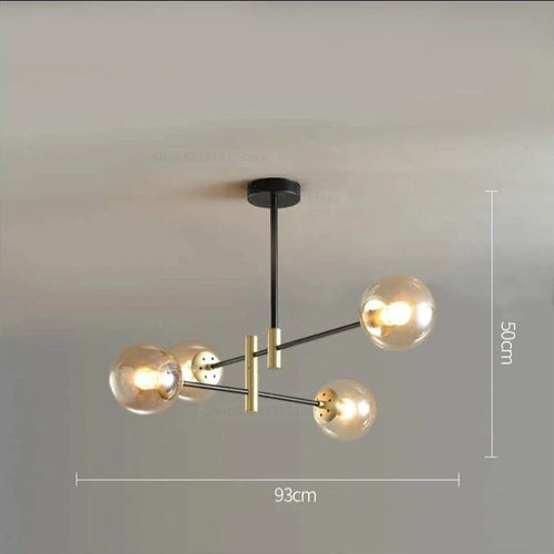 Modern LED glass ball chandelier nordic creative lighting - vue 17 sur 18