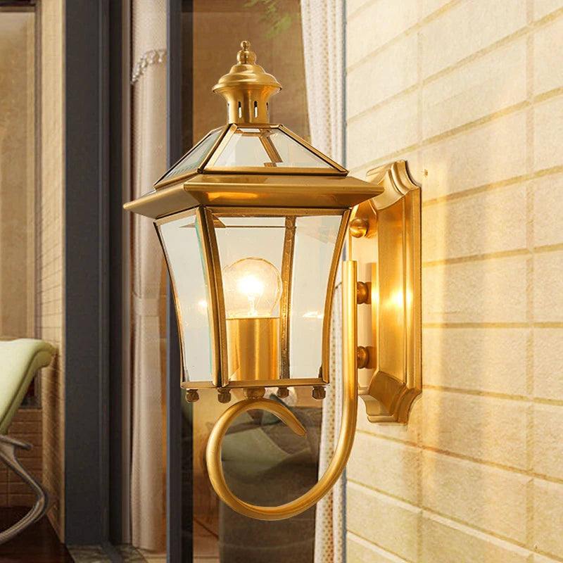 Modern copper outdoor wall light for decoration and lighting