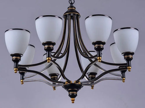 Classic iron and glass chandelier for indoor decoration - vue 15 sur 16