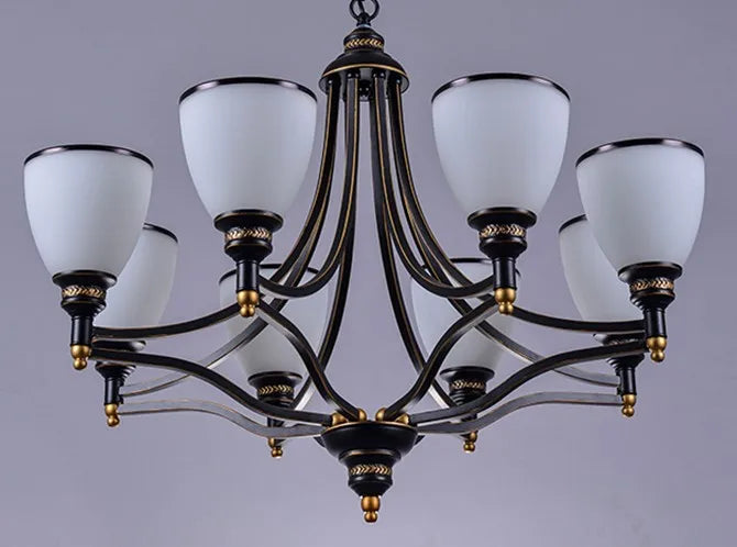 Classic iron and glass chandelier for indoor decoration - vue 14 sur 16