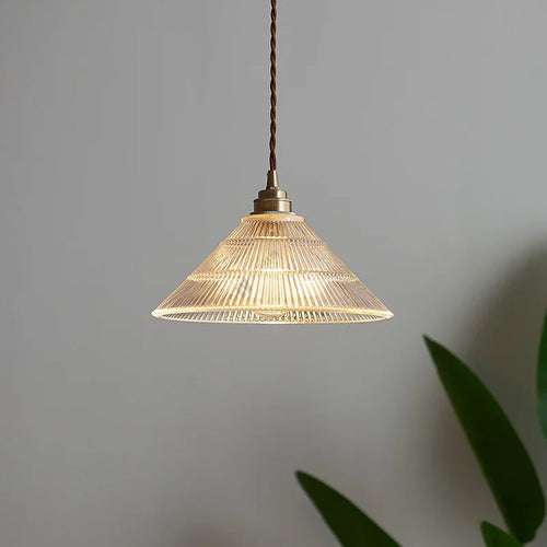 Nordic brass and glass pendant light retro American style - vue 7 sur 7