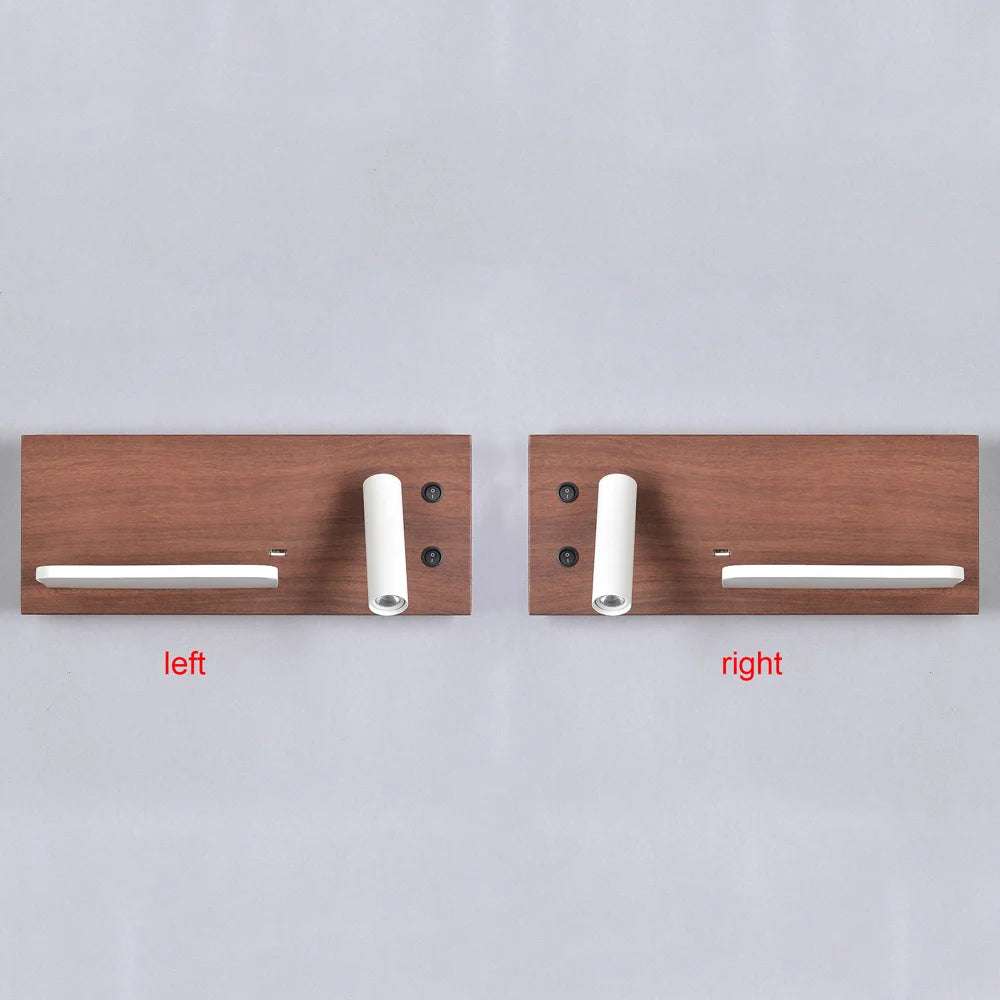 Tokili LED wall light with USB and wireless charger