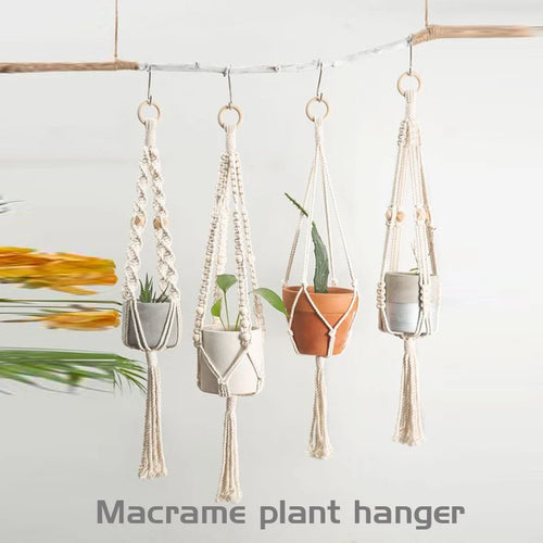 macrame hanging basket for plants crafts home decor - vue 2 sur 18