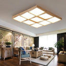 Wooden LED ceiling light with remote control for indoor lighting