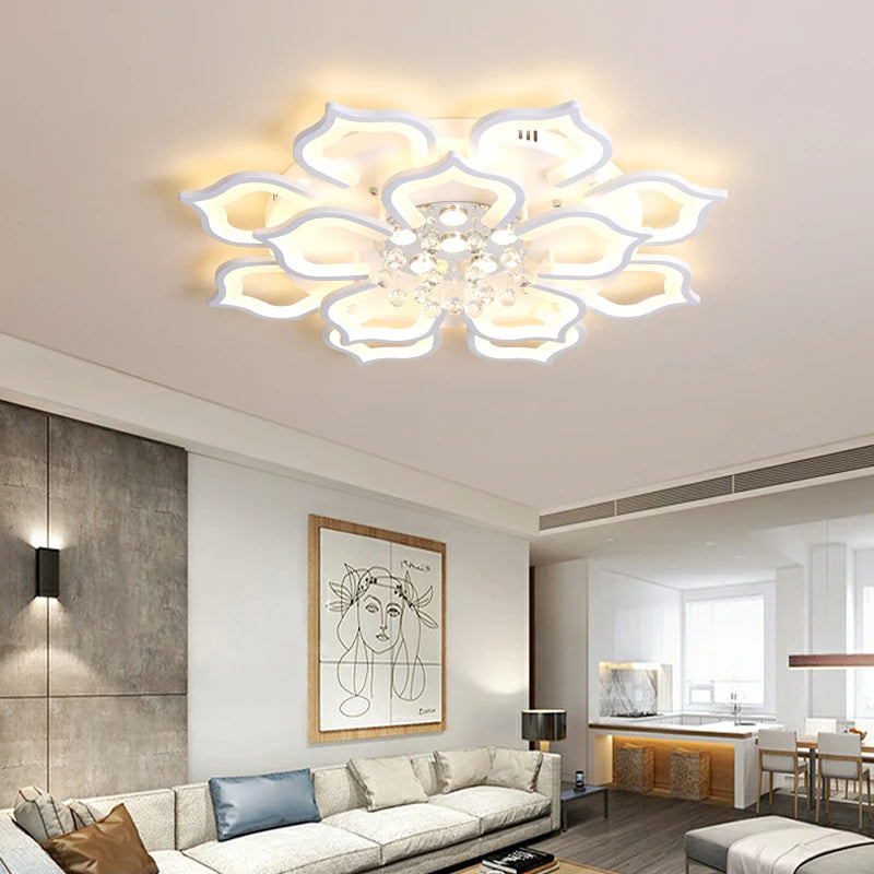 Creative hollow carved luxury LED ceiling light for interior decoration - vue 5 sur 10