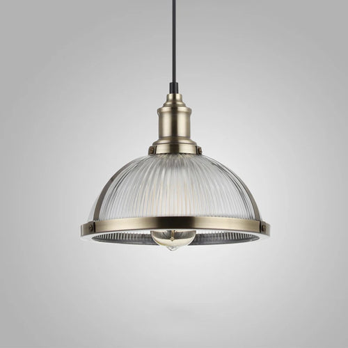 Vintage glass pendant light for dining room and office E27 - vue 4 sur 8