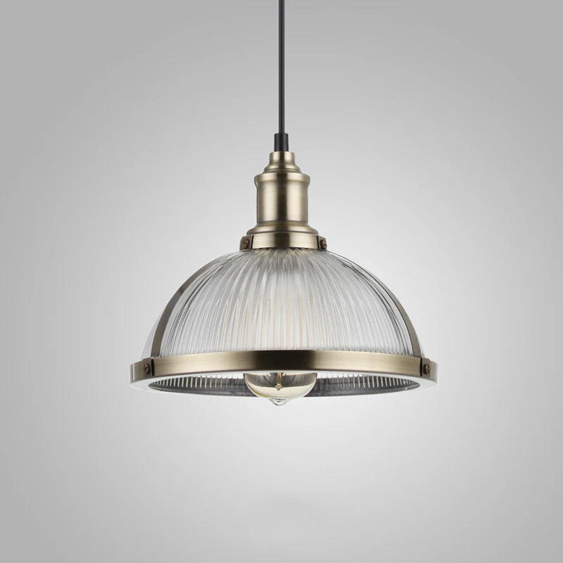 Vintage glass pendant light for dining room and office E27 - vue 4 sur 8