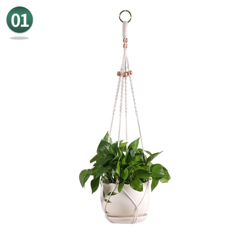 macrame hanging basket for plants crafts home decor