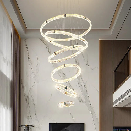 Modern designer crystal pendant light for elegant interiors - vue 4 sur 16