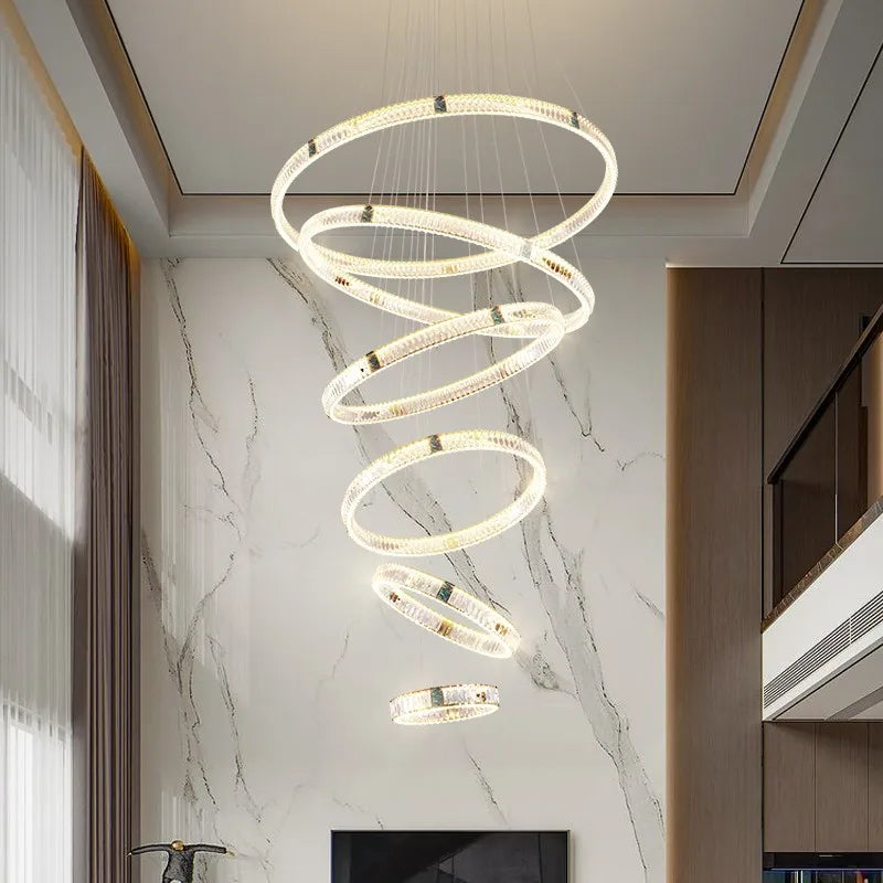 Modern designer crystal pendant light for elegant interiors - vue 3 sur 16