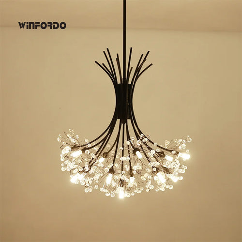 Modern crystal chandelier with LED luminaria lampadario - vue 6 sur 10