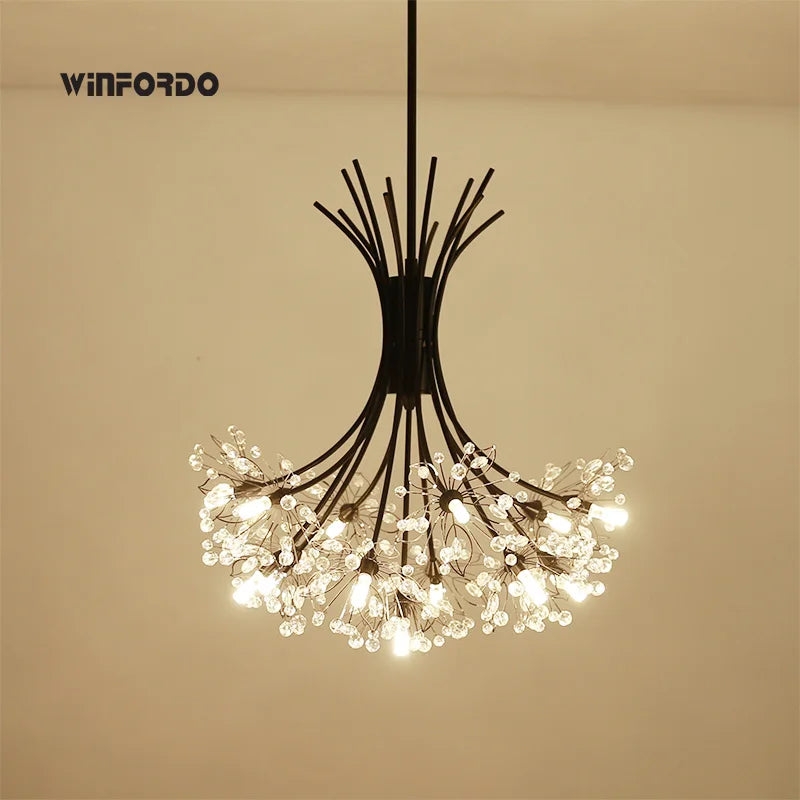 Modern crystal chandelier with LED luminaria lampadario - vue 6 sur 10