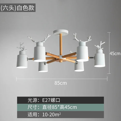 Nordic wood ceiling light with simple and creative design - vue 10 sur 16