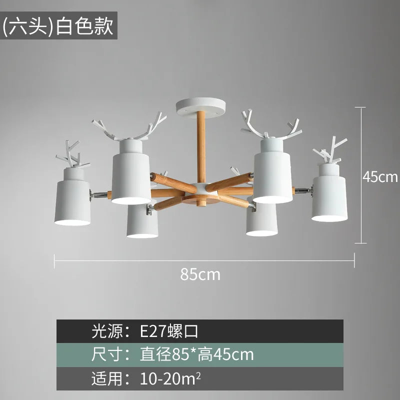 Nordic wood ceiling light with simple and creative design - vue 9 sur 16