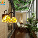 Tiffany style retro stained glass wall light for bar and restaurant
