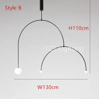 Modern black metal pendant light for contemporary interiors - vue 12 sur 14