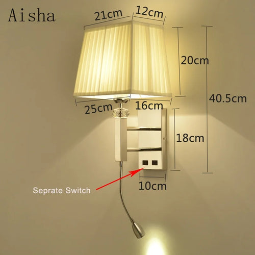 Modern LED wall light in stainless steel for interior decoration - vue 7 sur 8