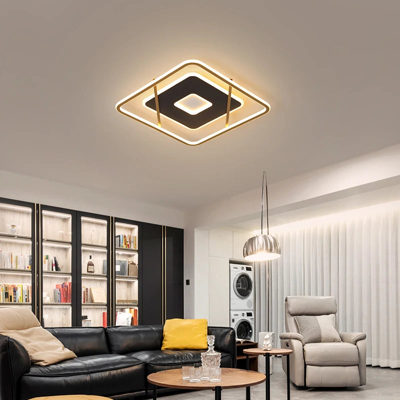 Ultra slim modern LED ceiling light for decorative interiors - vue 3 sur 11