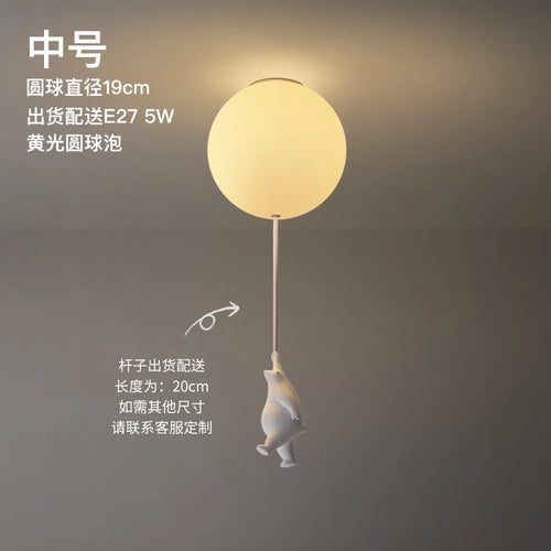 Animated bear LED ceiling light for children's bedrooms and living room decor - vue 13 sur 20