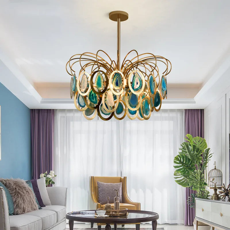 Nordic agate chandelier for elegant interior decor