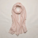 Elegant pure cashmere knitted scarf with fringes