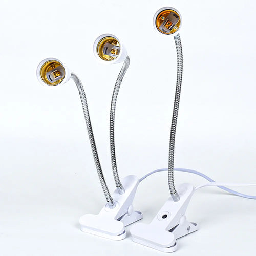 LED lamp holder with single/double socket and flexible switch - vue 3 sur 10