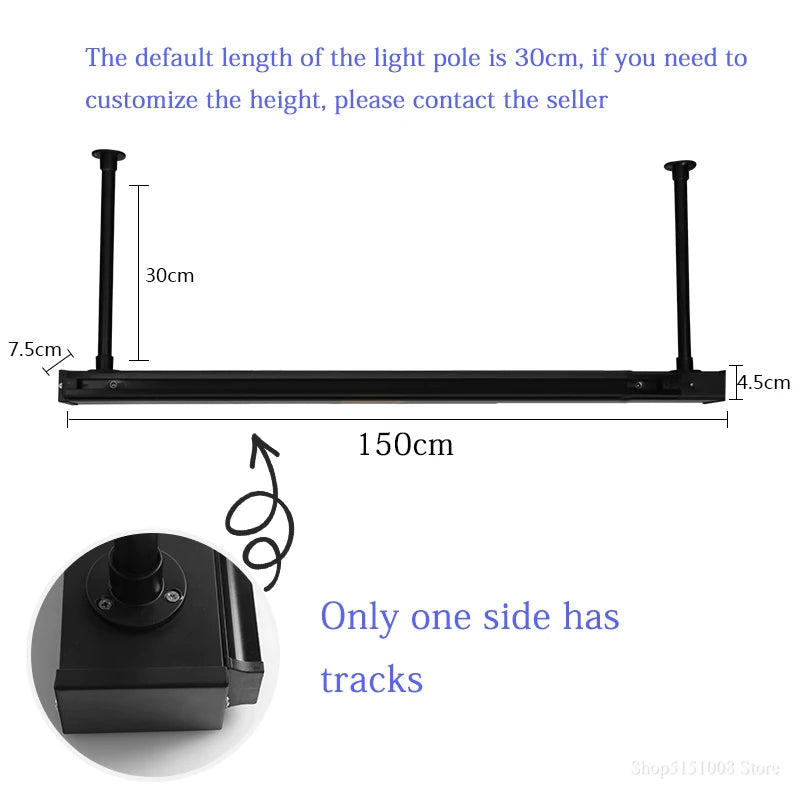 Led pendant track light for bar or industrial restaurant - vue 12 sur 17