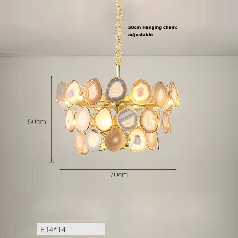 Modern designer chandelier with coloured agate for interiors - vue 12 sur 15