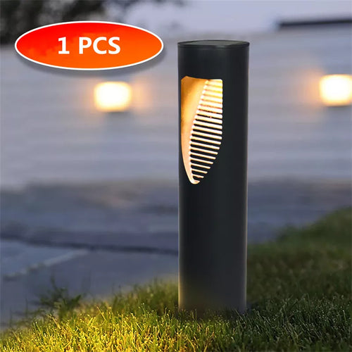 Outdoor solar LED garden lawn light IP65 modern outdoor bollard light