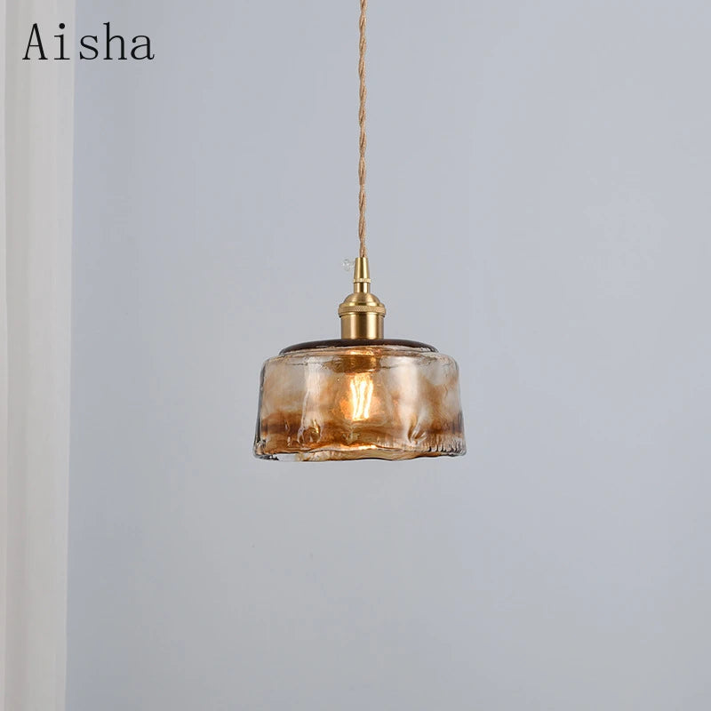 Retro glass pendant light industrial style for decorative interiors