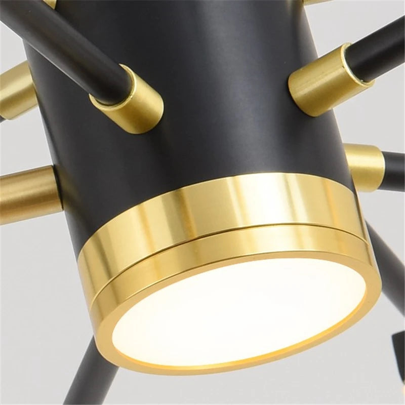 Modern Nordic iron art chandelier with LED lighting - vue 6 sur 9
