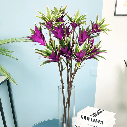 Large artificial lily branches with realistic foliage for decoration - vue 3 sur 8