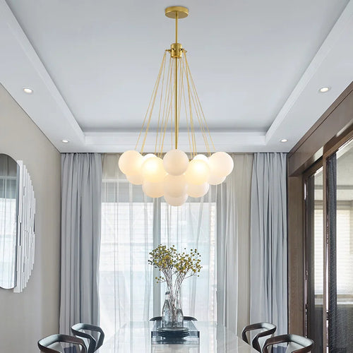 Nordic design glass bubble chandelier for a modern interior - vue 2 sur 10