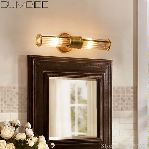 Elegant vintage crystal and copper wall light - vue 5 sur 7