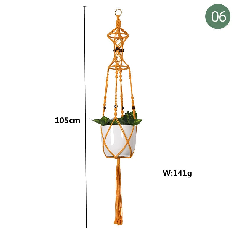 macrame hanging baskets for plants and decoration - vue 24 sur 30
