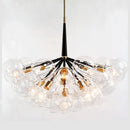 Nordic chandelier with coffee wires and glass lamps