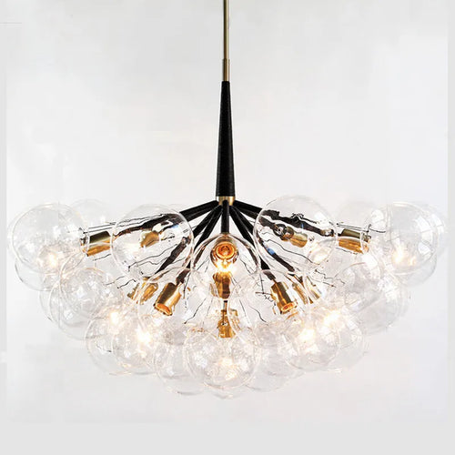 Nordic chandelier with coffee wires and glass lamps - vue 2 sur 9