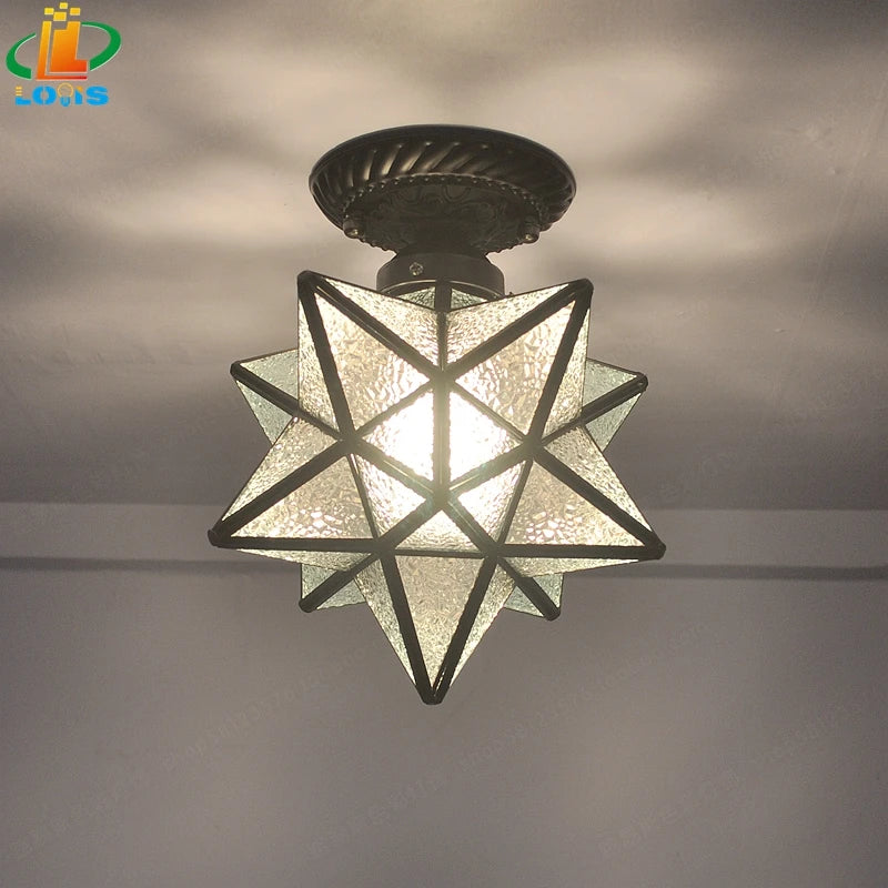 Modern star ceiling light pentagram design for hallway or entrance