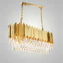 Art deco crystal chandelier in stainless steel with LED lighting